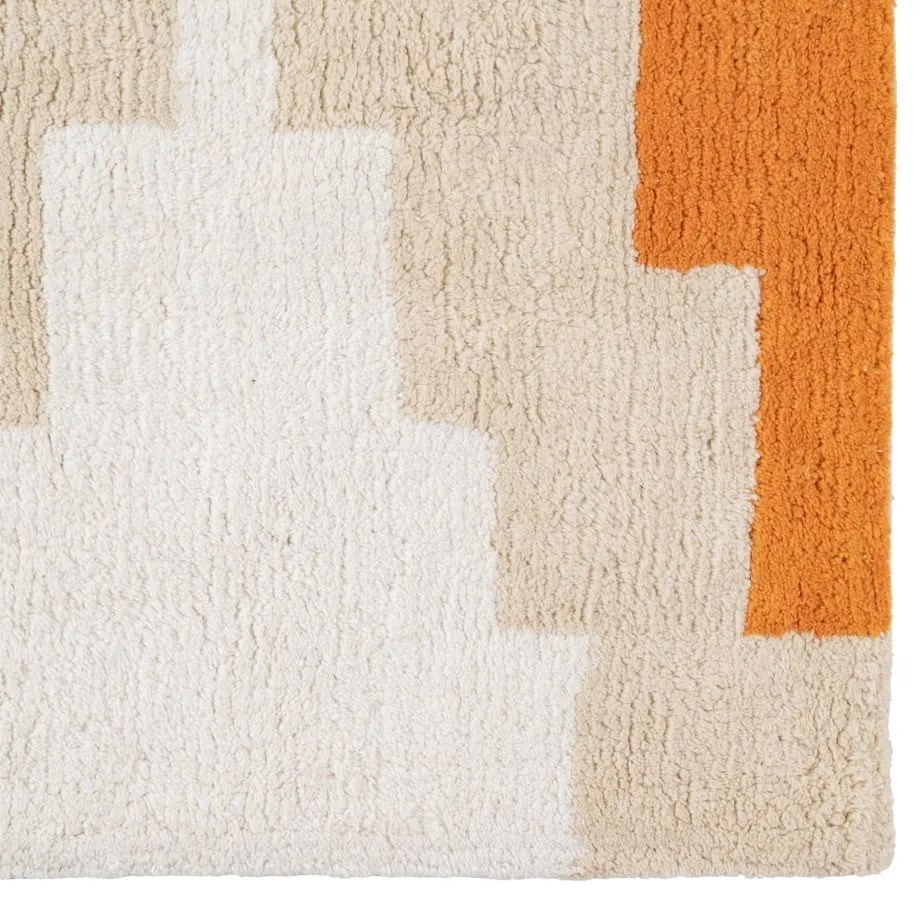 Pomarańczowy bawełniany dywan odpowiedni do prania 100x135 cm Azteca – Ixia