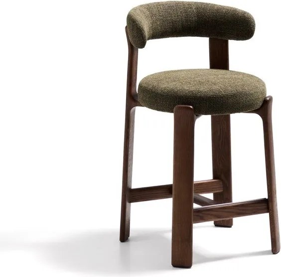 Hoker w kolorze zielono-ciemnonaturalnym z litego drewna jesionowego (wysokość siedziska 65 cm) Granite – Kave Home