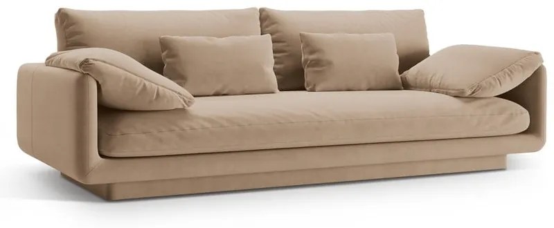 Beżowa aksamitna sofa 220 cm Torino – Micadoni