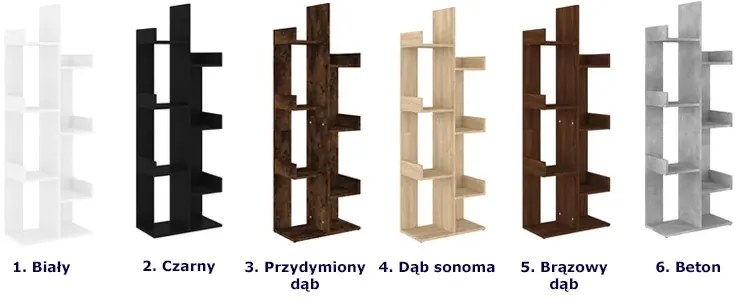 Otwarty regał minimalistyczny przydymiony dąb - Forner 3X