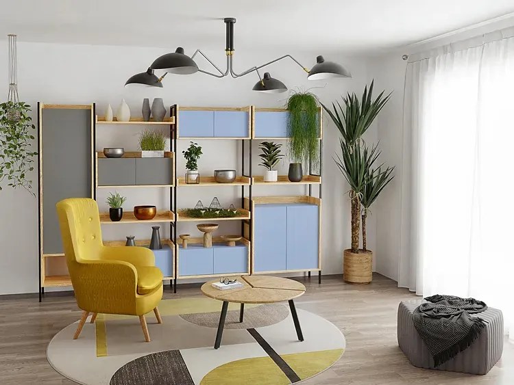 Biurko modułowe hikora naturalna - Afilia 3X