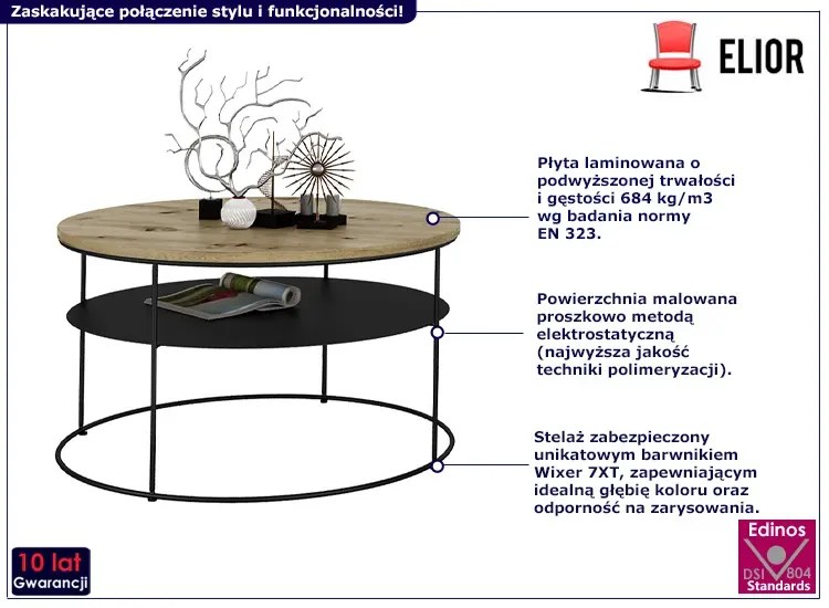 Industrialny stolik kawowy dąb artisan - Rencontrer 4X