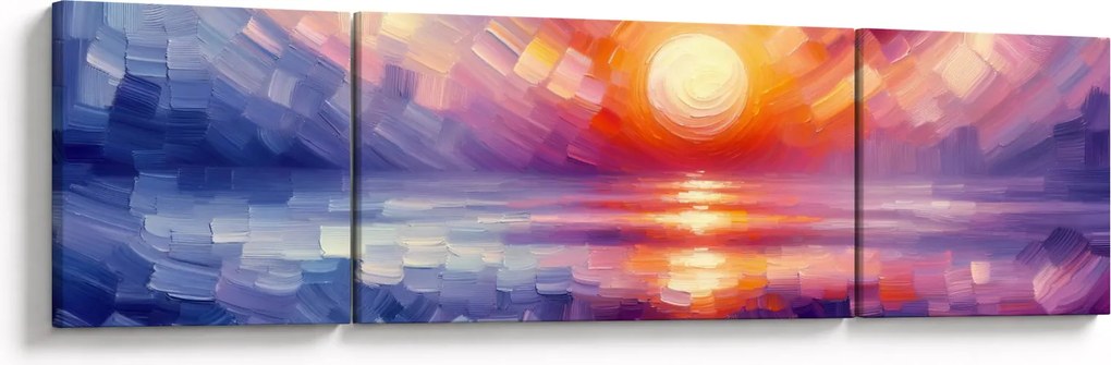 Obraz - Kolorowy artystyczny zachód słońca (170x50 cm)
