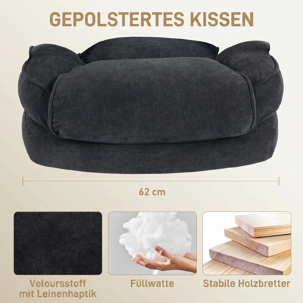 HOMCOM Fotel kierowniczy Ergonomiczny fotel biurowy do 200 kg o lnianym wyglądzie, wysokie oparcie, | Aosom PL