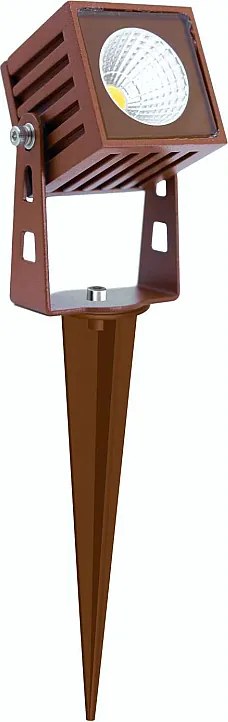 ZAS Beneito 7W IP65 kwadratowy reflektor LED w kolorze Corten