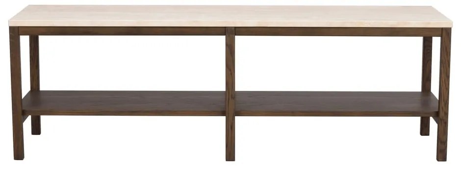 Brązowo-beżowa konsola z kamiennym blatem 140x40 cm Orwel – Rowico