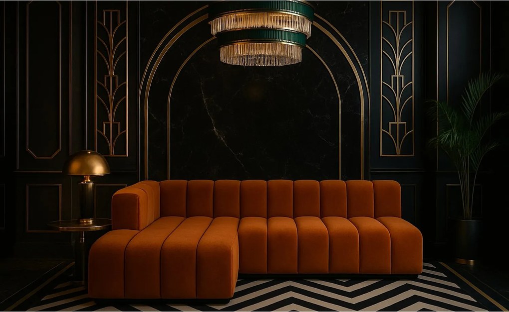 Narożnik w kształcie L GRAND 295 cm, tkanina Salvador, Brązowy, Lewy