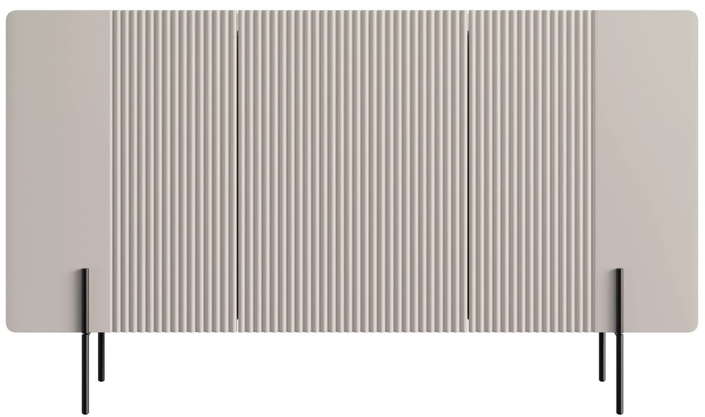 Komoda Malmi 150 cm - kaszmir / crema bianca / czarne nóżki