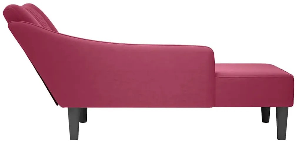 Czerwony elegancki szezlong z podłokietnikiem N0-S61
