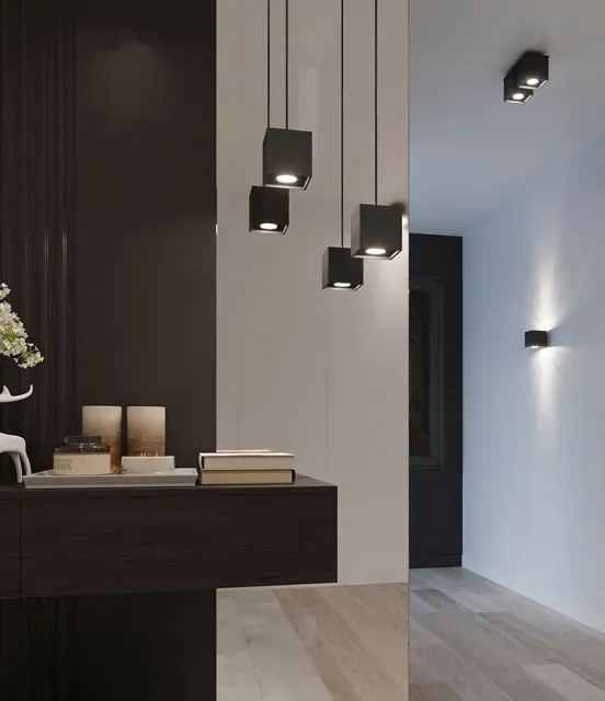 Kwadratowa lampa wisząca czarny M9-N97