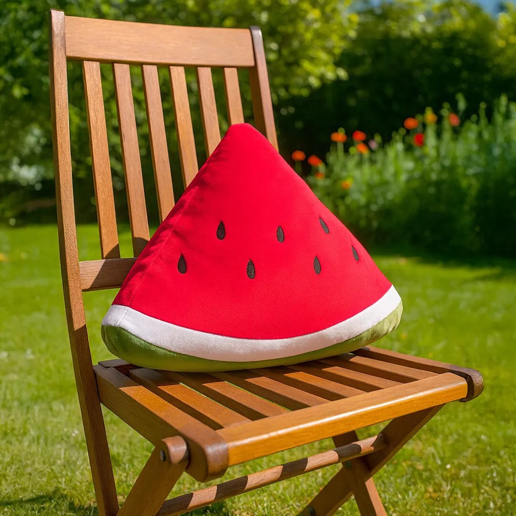 Poduszka Squish Pizza z arbuza, 45 x 30 x 15 cm