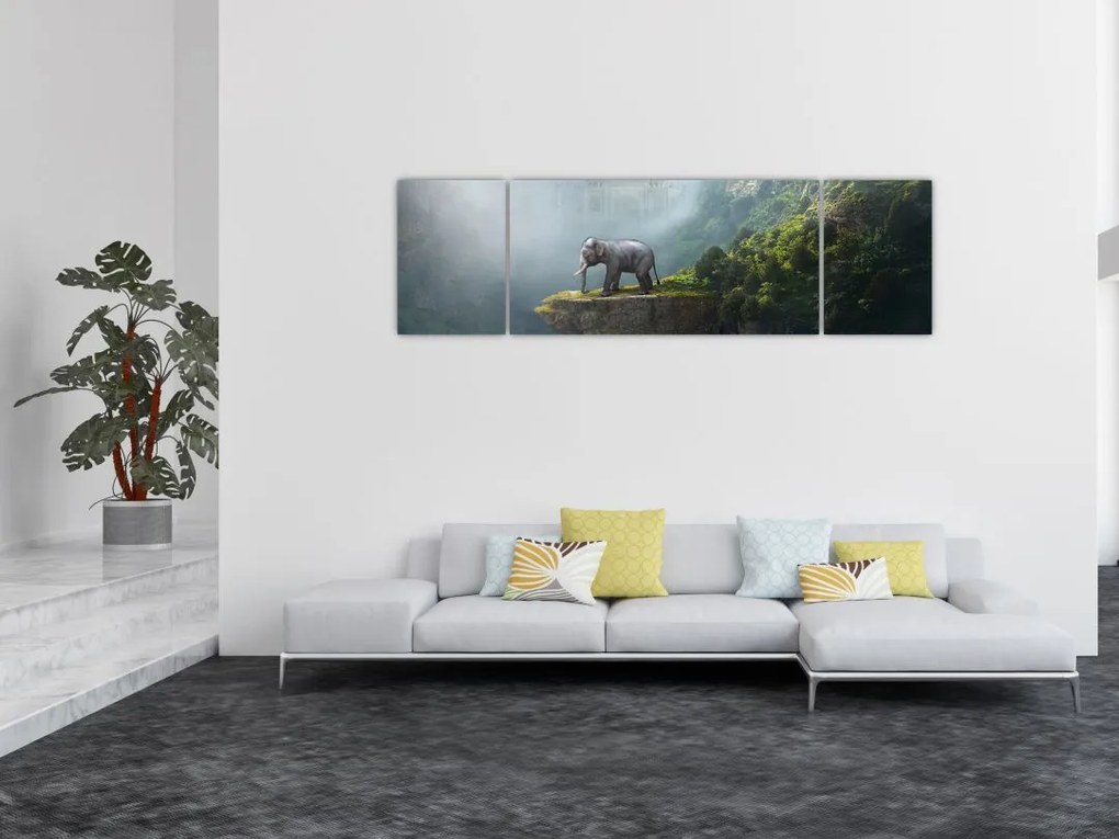 Obraz - Słonie na szczycie Tadż Mahal (170x50 cm)
