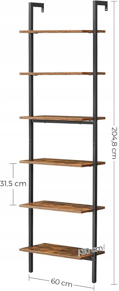 Industrialny regał drabinka z 6 półkami Z6-F21