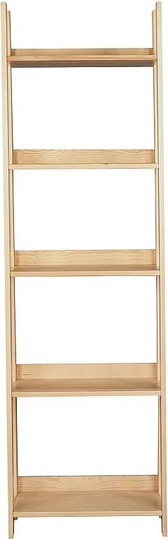 Regał drewniany 200 x 60 cm Ażurowy, 5 półek, kolor dębowy