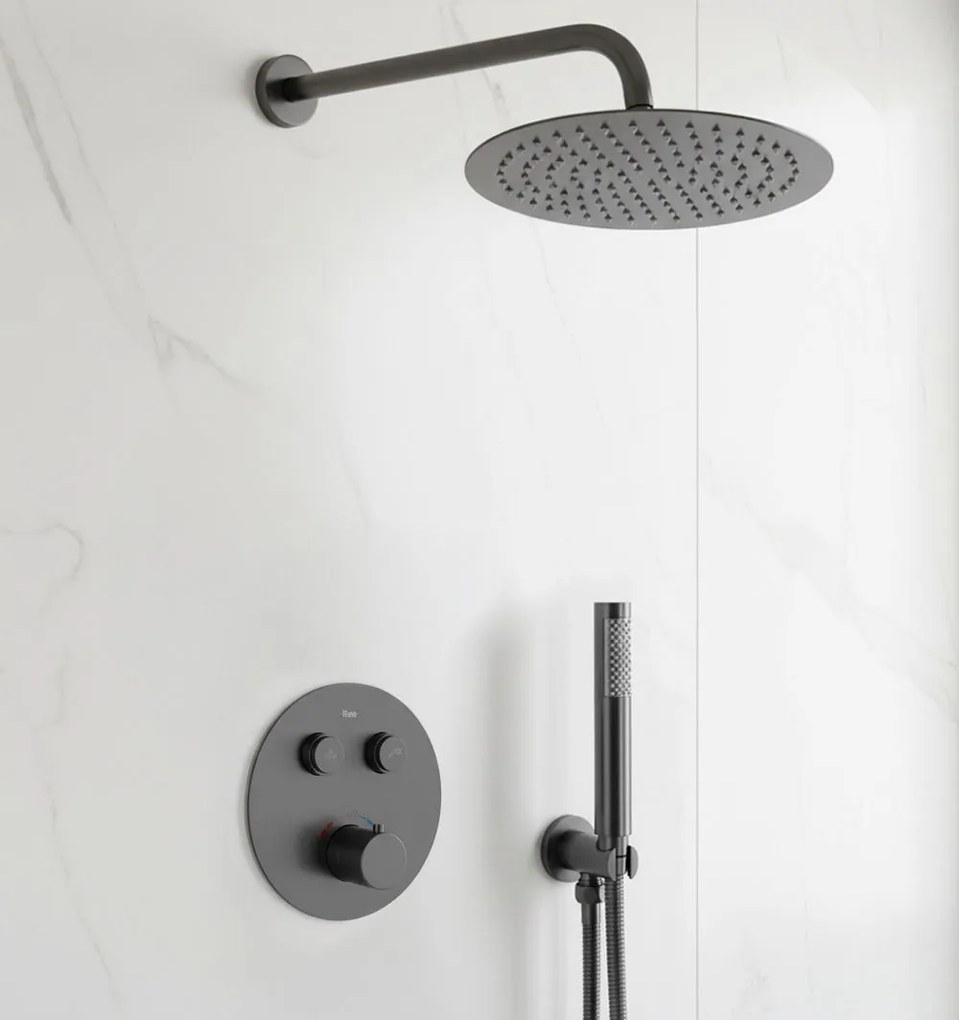 Zestaw natryskowy podtynkowy z termostatem Rea Lungo Tytan + BOX