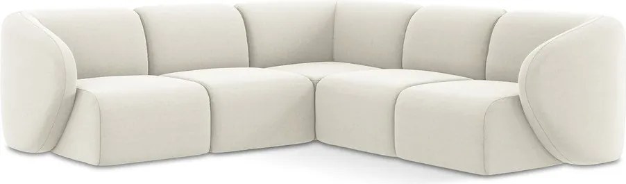 Beżowy aksamitny narożnik Lani – Makamii