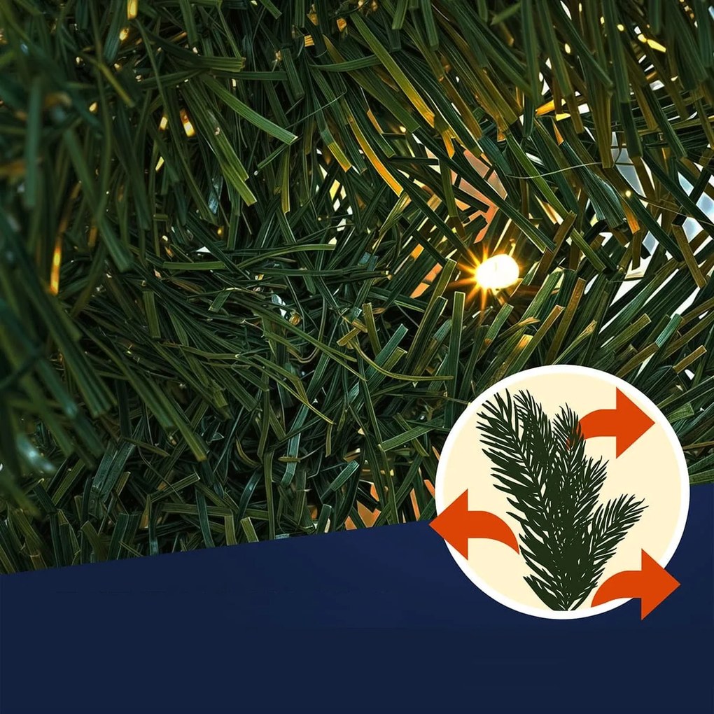 Girlanda świąteczna ANDREA z oświetleniem, ozdobiona, 10m, zielona Casaria