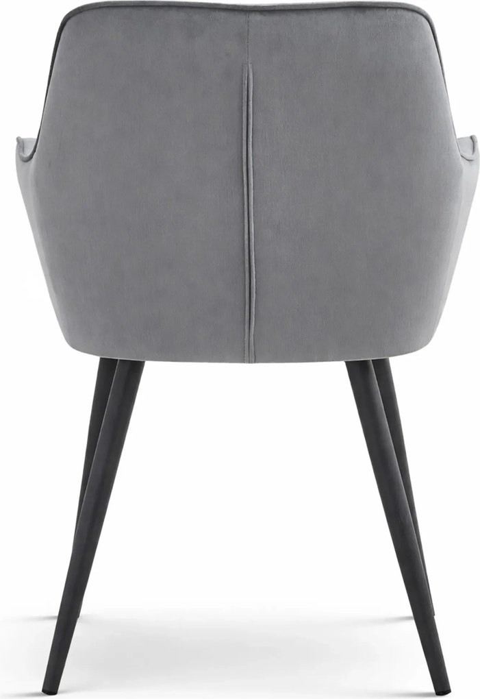 Ciemnoszare krzesło welurowe tapicerowane D6-L17