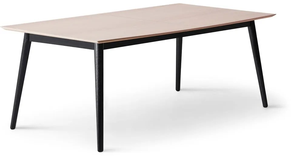 Czarno-naturalny rozkładany stół z blatem w dekorze dębu 100x210 cm Meza – Hammel Furniture