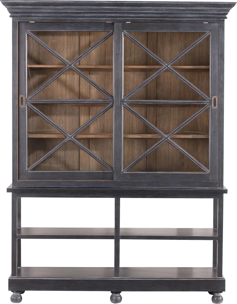 Kredens Rimir 160x50x220 old black & natural