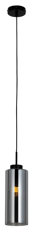 Inteligentna lampa wisząca czarna z przydymionym szkłem z Wifi ST64 - Laura