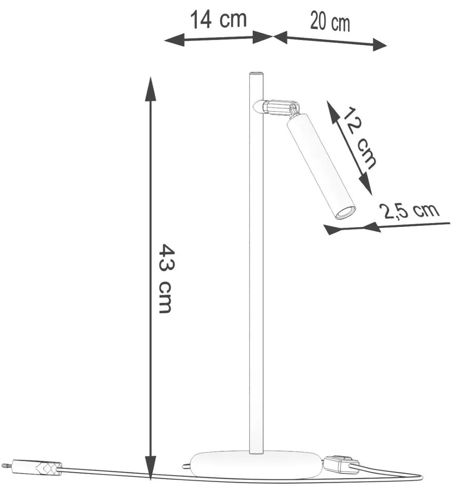 Biała lampa stołowa (wysokość 43 cm) Fideus – Nice Lamps