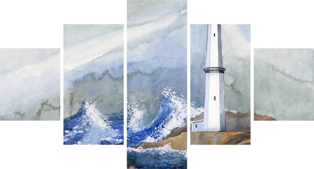 Obraz malowania latarni morskiej (125x70 cm)