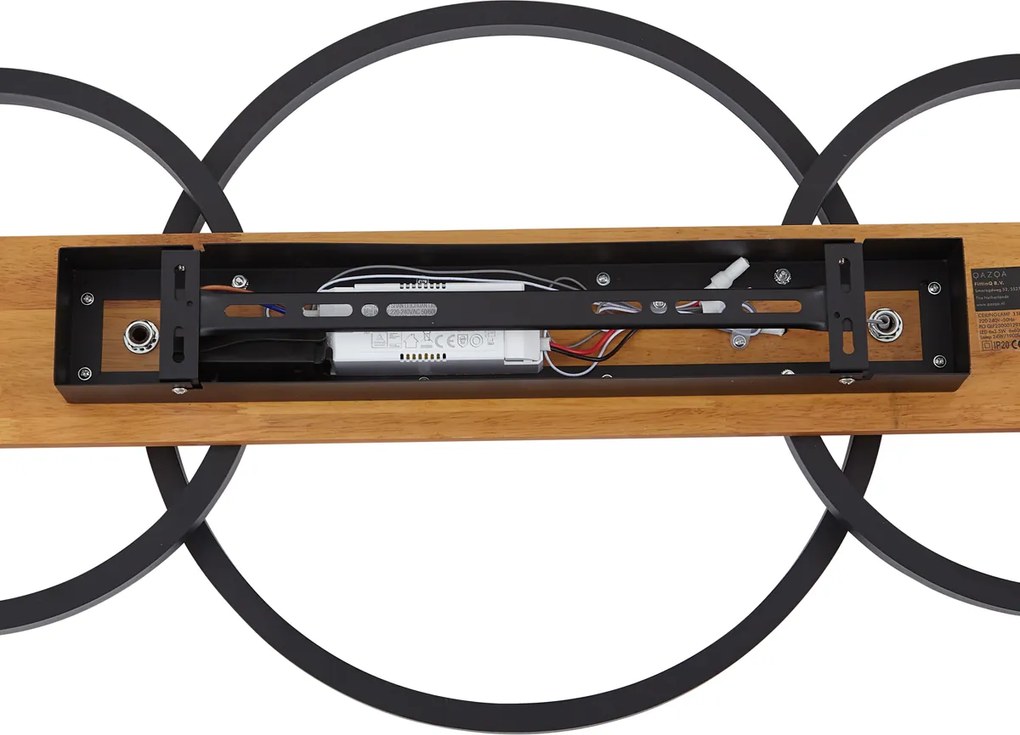 Designerska lampa sufitowa czarna okrągła z LED, ściemnialna 3-stopniowo, 3-źródła światła - Nimue