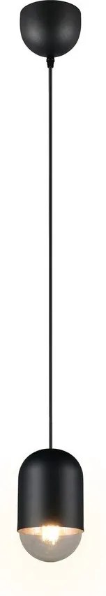 Czarna metalowa lampa wisząca ø 11 cm Nara – Reality