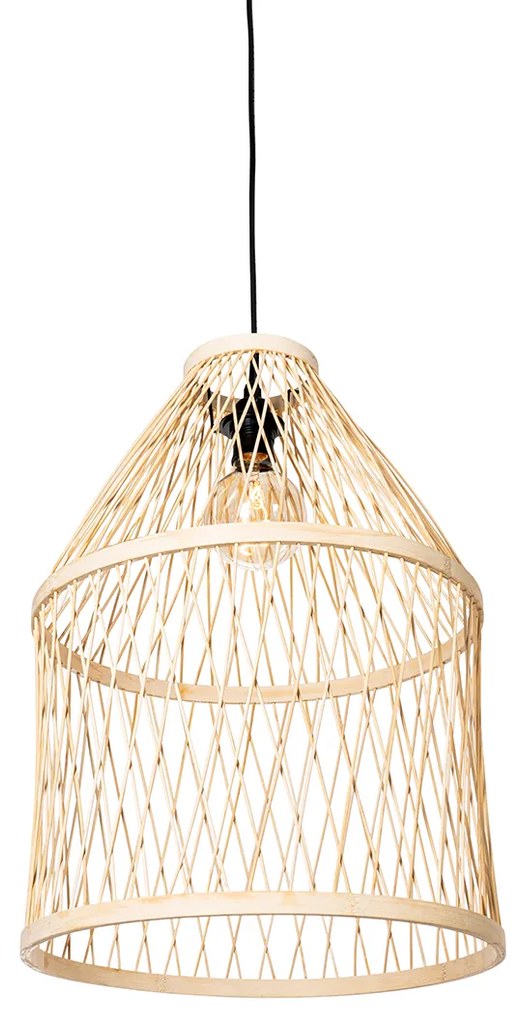 Zewnetrzna Inteligentna lampa wisząca zewnętrzna z rattanu 3-światłowa w tym LED - Calamus Rustykalny / Vintage Oswietlenie zewnetrzne