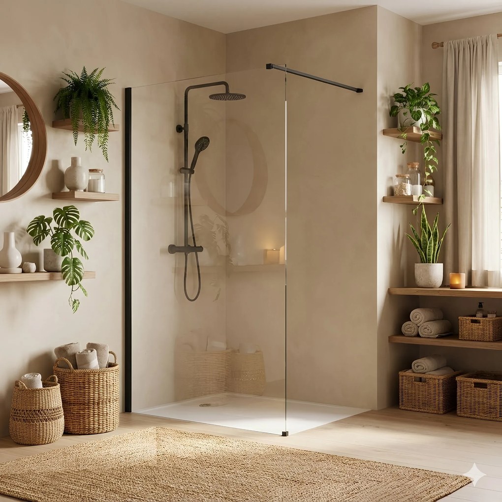 Kabina prysznicowa Walk-In Rea Flexi Transparent / Black 70