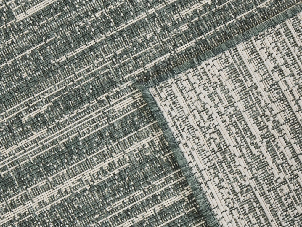 Dywan dwustronny zewnętrzny Gemini chodnik zielono-kremowy 80 cm x 250 cm