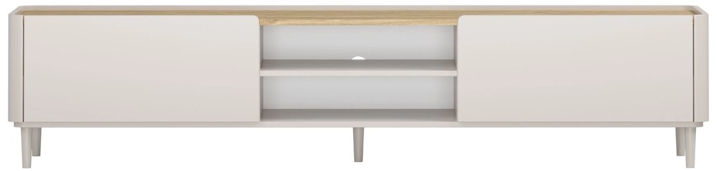 Szafka RTV Elivo 220 cm na nóżkach - kaszmir / dąb olejowany