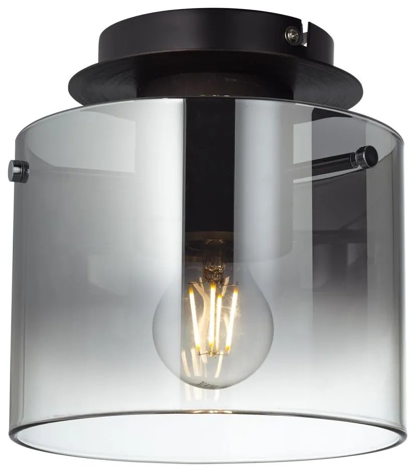 Brilliant - Lampa sufitowa BETH 1xE27/60W/230V śr. 20 cm czarna/przydymiona