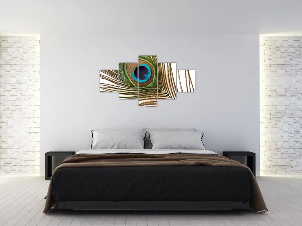 Obraz pawich piór (125x70 cm)
