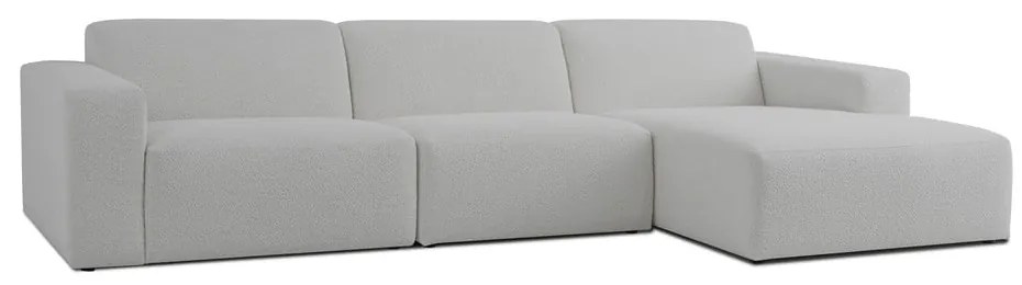 Biały narożnik z materiału bouclé (prawostronny) Roxy – Scandic