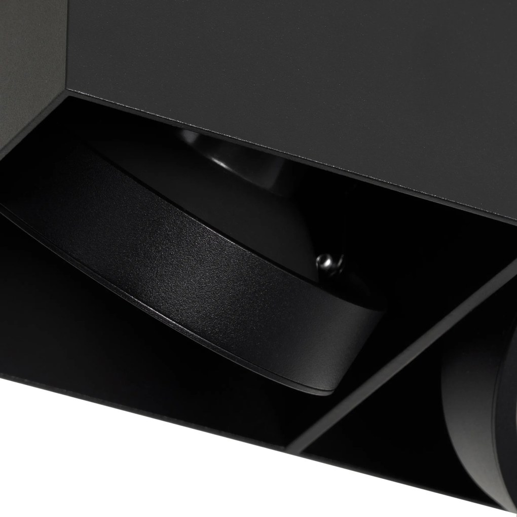 Designerski reflektor czarny prostokątny AR111 2-światła - BoxDesignerski Oswietlenie wewnetrzne