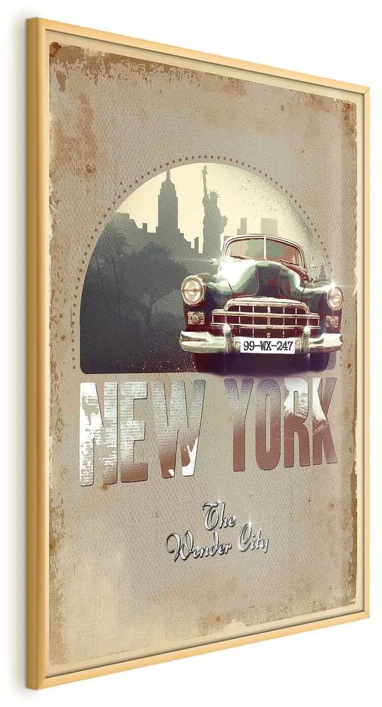 Plakat New York 29,7x42 cm z ramą złotą bez marginesu ARTGEIST B