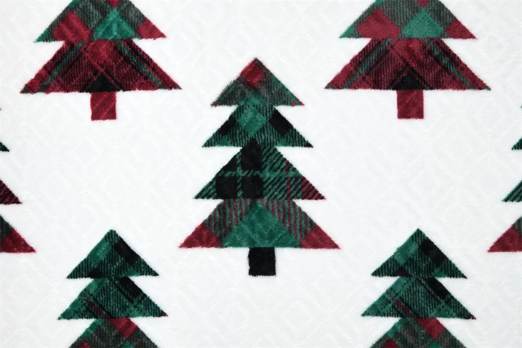 Koc świąteczny KLAUS w choinki, 130 × 160 cm