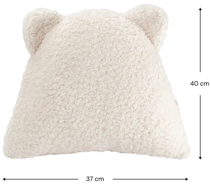 Kremowa poduszka na sofę dziecięcą z materiału bouclé Bear – Wigiwama