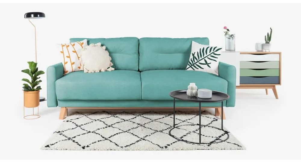 Turkusowa sofa rozkładana Bonami Selection Pop