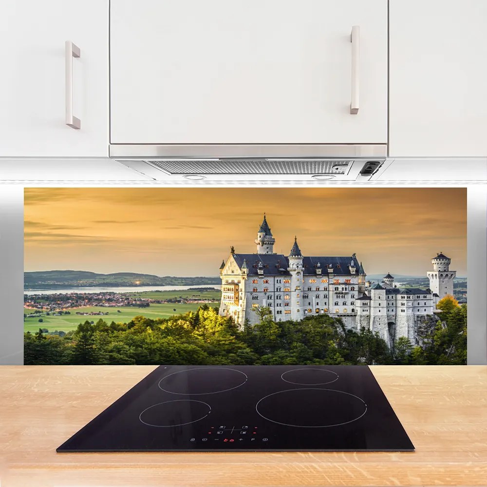 Panel Szklany do Kuchni Majestatyczny Pałac W Górach