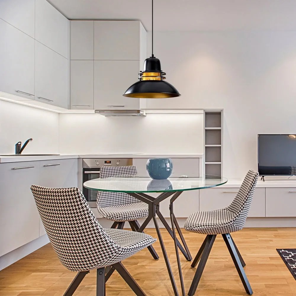 Czarna lampa wisząca z metalowym kloszem ø 34 cm Tovar – Opviq lights