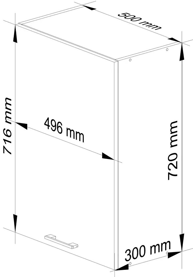 Grafitowa nowoczesna wisząca szafka kuchenna - Poli 14X