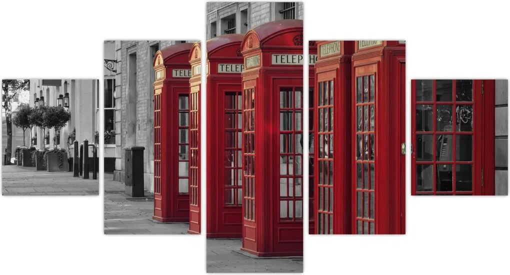 Obraz - Budki telefoniczne w Londynie (125x70 cm)
