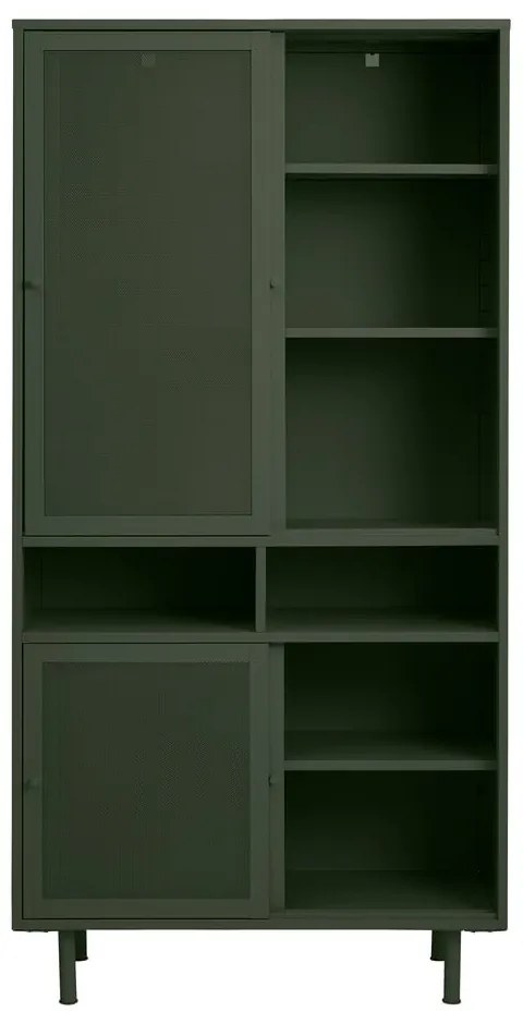 Ciemnozielona metalowa szafka z drzwiami przesuwnymi 90x180x40 cm Veep – Unique Furniture