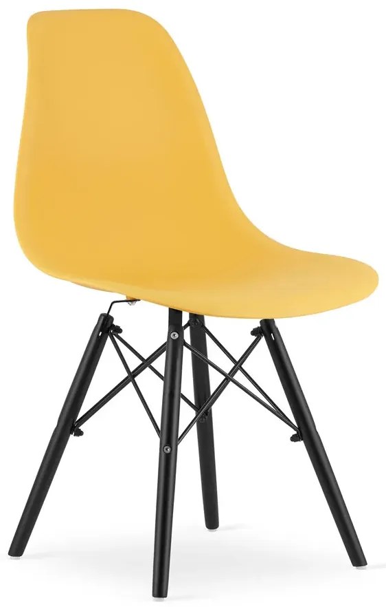 Komplet żółtych krzeseł skandynawskich 4szt. N4-F24