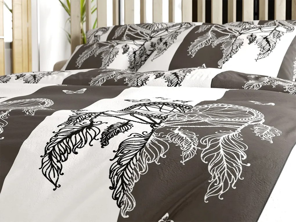 PrzytulneMieszkanie.pl PrzytulneMieszkanie.pl Pościel z mikropluszu TIRSO szaro-biała Rozmiar pościeli: 2 szt 70 x 90 cm | 200 x 220 cm
