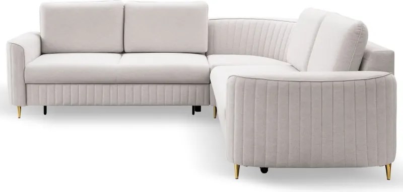 Narożnik LAREN nowoczesna sofa z funkcją spania pojemnik na pościel lewa strona CASTEL 04 251x251x85 cm