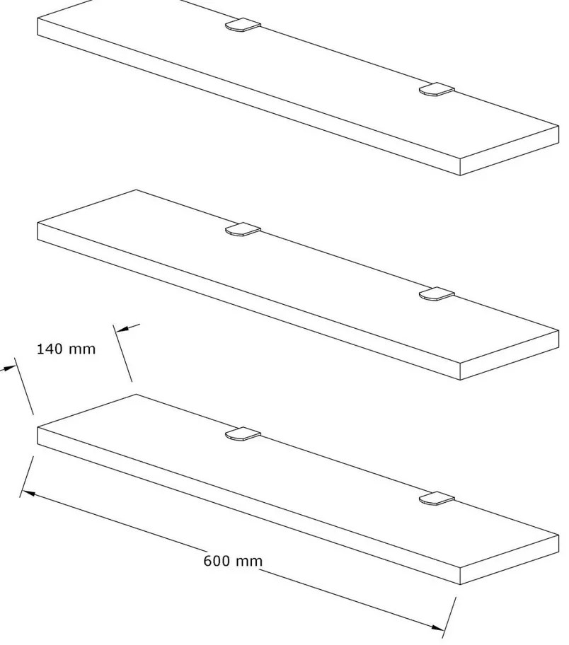 Półka Boss Walnut, 3 szt.